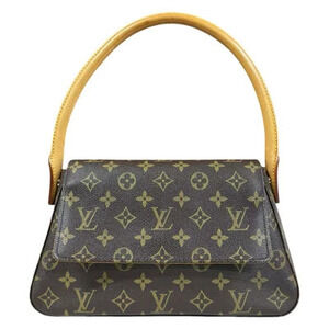 Louis Vuitton Looping Monogram Handbag Canvas Brown